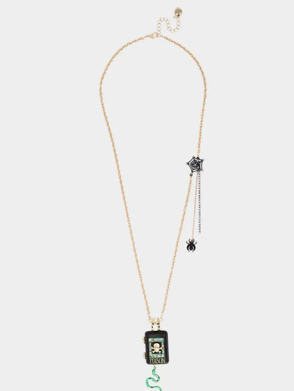 Betsey Johnson Gold-Tone 'Poison' Locket Pendant Necklace with Green Snake HL - Picture 5 of 5